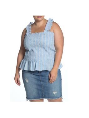 PLANET GOLD Smocked Tank Top(Plus Size)